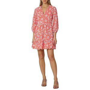 Milly Brielle Women's Coral Tournesol Eyelet Dress Size 6